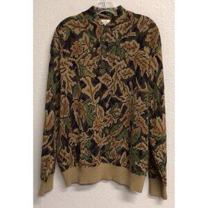 Whitewater Outdoor Kelly Cooper Leaf Camo Sweater Hunting Wool Blend XL Vintage